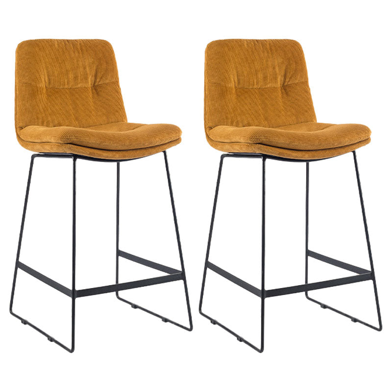 Scandinavian Coffee Shop Footrest Stool Matte Finish Upholstered Barstool Ginger Set of 2 Counter Stool(26"H) Clearhalo 'Bar Furniture' 'Bar Stools' 'bar_stools' 'Furniture' 'furniture_bar_stools' 'Kitchen & Dining Furniture' 4910745