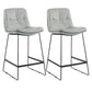 Scandinavian Coffee Shop Footrest Stool Matte Finish Upholstered Barstool Light Gray Set of 2 Counter Stool(26"H) Clearhalo 'Bar Furniture' 'Bar Stools' 'bar_stools' 'Furniture' 'furniture_bar_stools' 'Kitchen & Dining Furniture' 4910756
