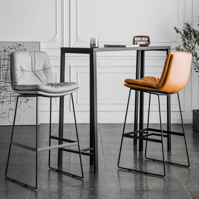 Scandinavian Coffee Shop Footrest Stool Matte Finish Upholstered Barstool Clearhalo 'Bar Furniture' 'Bar Stools' 'bar_stools' 'Furniture' 'furniture_bar_stools' 'Kitchen & Dining Furniture' 4910758