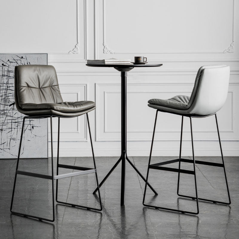 Scandinavian Coffee Shop Footrest Stool Matte Finish Upholstered Barstool Clearhalo 'Bar Furniture' 'Bar Stools' 'bar_stools' 'Furniture' 'furniture_bar_stools' 'Kitchen & Dining Furniture' 4910760