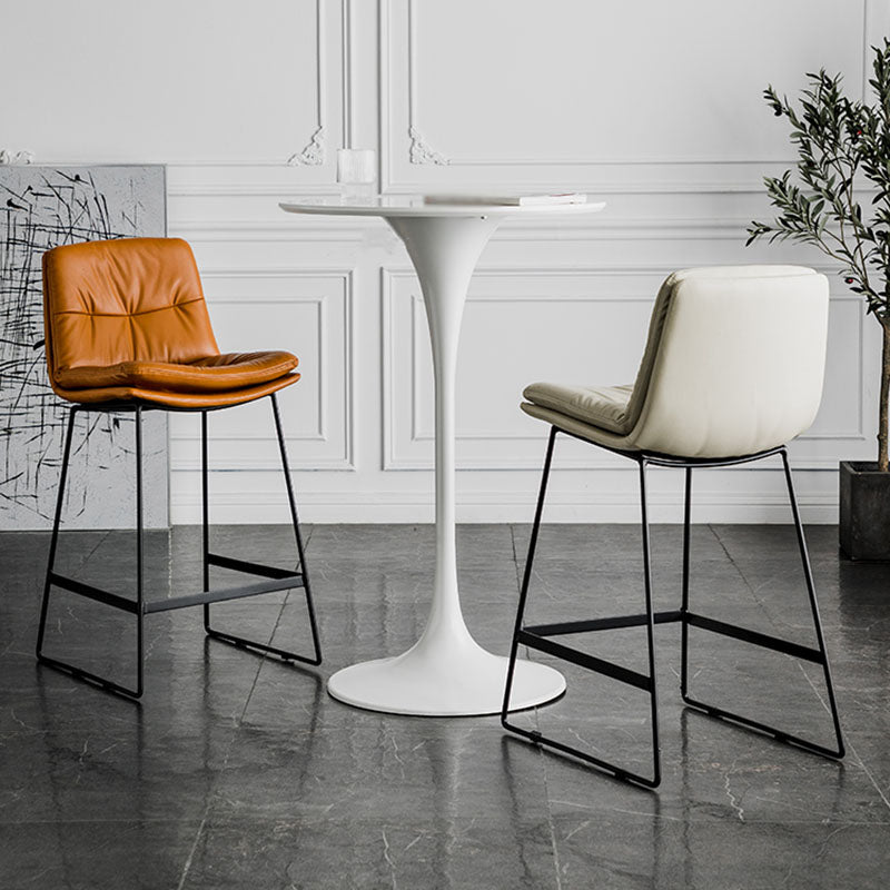 Scandinavian Coffee Shop Footrest Stool Matte Finish Upholstered Barstool Clearhalo 'Bar Furniture' 'Bar Stools' 'bar_stools' 'Furniture' 'furniture_bar_stools' 'Kitchen & Dining Furniture' 4910761
