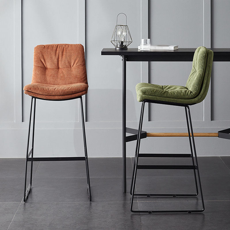 Scandinavian Coffee Shop Footrest Stool Matte Finish Upholstered Barstool Clearhalo 'Bar Furniture' 'Bar Stools' 'bar_stools' 'Furniture' 'furniture_bar_stools' 'Kitchen & Dining Furniture' 4910763