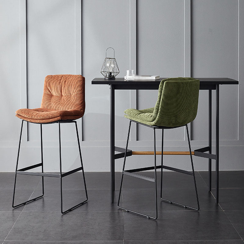 Scandinavian Coffee Shop Footrest Stool Matte Finish Upholstered Barstool Clearhalo 'Bar Furniture' 'Bar Stools' 'bar_stools' 'Furniture' 'furniture_bar_stools' 'Kitchen & Dining Furniture' 4910765