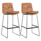 Scandinavian Coffee Shop Footrest Stool Matte Finish Upholstered Barstool Brown Set of 2 Bar Stool(30"H) Clearhalo 'Bar Furniture' 'Bar Stools' 'bar_stools' 'Furniture' 'furniture_bar_stools' 'Kitchen & Dining Furniture' 4910767