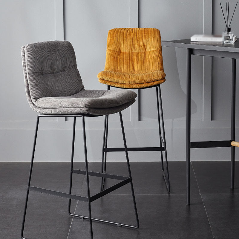 Scandinavian Coffee Shop Footrest Stool Matte Finish Upholstered Barstool Clearhalo 'Bar Furniture' 'Bar Stools' 'bar_stools' 'Furniture' 'furniture_bar_stools' 'Kitchen & Dining Furniture' 4910768