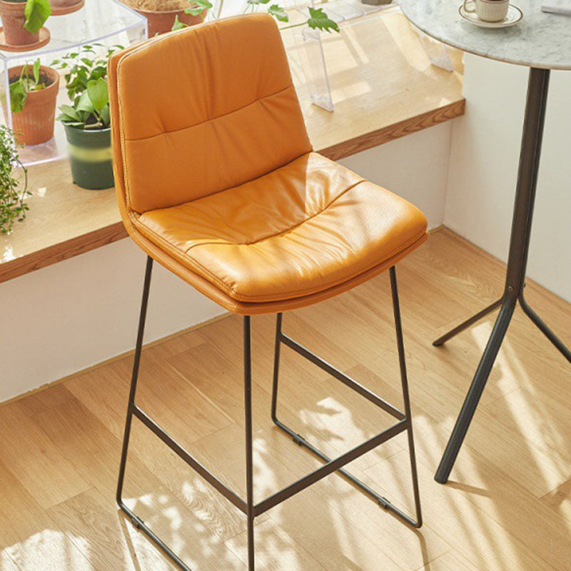 Scandinavian Coffee Shop Footrest Stool Matte Finish Upholstered Barstool Clearhalo 'Bar Furniture' 'Bar Stools' 'bar_stools' 'Furniture' 'furniture_bar_stools' 'Kitchen & Dining Furniture' 4910770