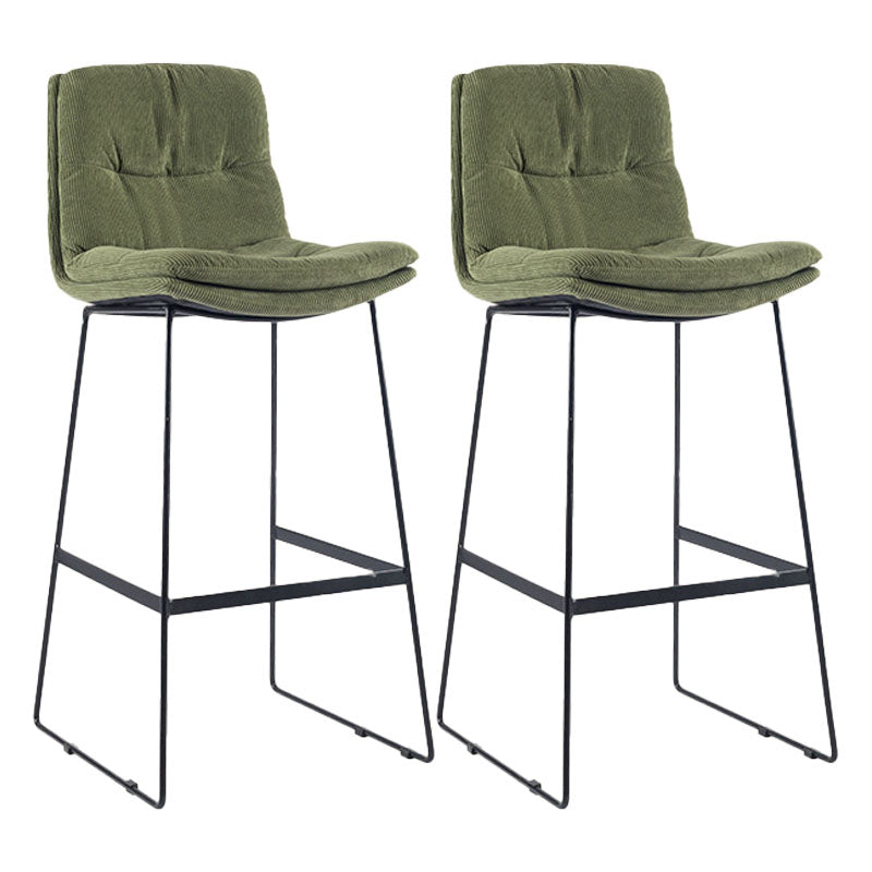 Scandinavian Coffee Shop Footrest Stool Matte Finish Upholstered Barstool Blackish Green Set of 2 Bar Stool(30"H) Clearhalo 'Bar Furniture' 'Bar Stools' 'bar_stools' 'Furniture' 'furniture_bar_stools' 'Kitchen & Dining Furniture' 4910774
