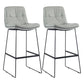 Scandinavian Coffee Shop Footrest Stool Matte Finish Upholstered Barstool Light Gray Set of 2 Bar Stool(30"H) Clearhalo 'Bar Furniture' 'Bar Stools' 'bar_stools' 'Furniture' 'furniture_bar_stools' 'Kitchen & Dining Furniture' 4910775