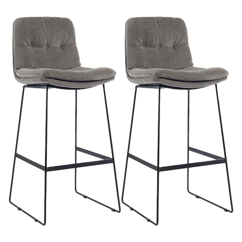 Scandinavian Coffee Shop Footrest Stool Matte Finish Upholstered Barstool Smoke Gray Set of 2 Bar Stool(30"H) Clearhalo 'Bar Furniture' 'Bar Stools' 'bar_stools' 'Furniture' 'furniture_bar_stools' 'Kitchen & Dining Furniture' 4910776