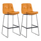 Scandinavian Coffee Shop Footrest Stool Matte Finish Upholstered Barstool Orange Set of 2 Bar Stool(30"H) Clearhalo 'Bar Furniture' 'Bar Stools' 'bar_stools' 'Furniture' 'furniture_bar_stools' 'Kitchen & Dining Furniture' 4910777