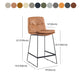 Scandinavian Coffee Shop Footrest Stool Matte Finish Upholstered Barstool Clearhalo 'Bar Furniture' 'Bar Stools' 'bar_stools' 'Furniture' 'furniture_bar_stools' 'Kitchen & Dining Furniture' 4910780