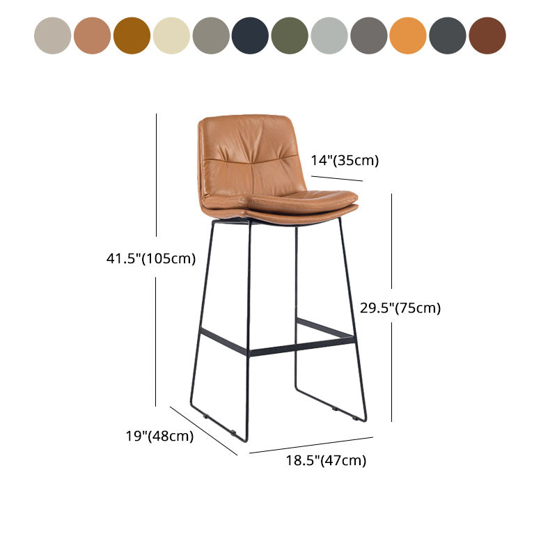 Scandinavian Coffee Shop Footrest Stool Matte Finish Upholstered Barstool Clearhalo 'Bar Furniture' 'Bar Stools' 'bar_stools' 'Furniture' 'furniture_bar_stools' 'Kitchen & Dining Furniture' 4910781