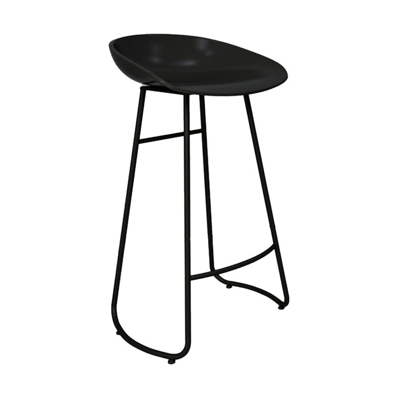 Modern Armless Backrest Counter Stool Iron Cashier Bar Stool with Acrylic Seat and Pedal Black 1 Piece Clearhalo 'Bar Furniture' 'Bar Stools' 'bar_stools' 'furn' 'furn_bar_stools' 'Furniture' 'furniture_bar_stools' 'Kitchen & Dining Furniture' 4910783