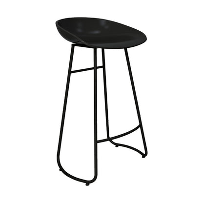 Modern Armless Backrest Counter Stool Iron Cashier Bar Stool with Acrylic Seat and Pedal Black 1 Piece Clearhalo 'Bar Furniture' 'Bar Stools' 'bar_stools' 'furn' 'furn_bar_stools' 'Furniture' 'furniture_bar_stools' 'Kitchen & Dining Furniture' 4910783