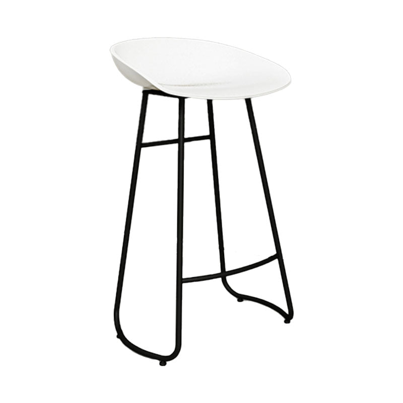 Modern Armless Backrest Counter Stool Iron Cashier Bar Stool with Acrylic Seat and Pedal White 1 Piece Clearhalo 'Bar Furniture' 'Bar Stools' 'bar_stools' 'furn' 'furn_bar_stools' 'Furniture' 'furniture_bar_stools' 'Kitchen & Dining Furniture' 4910784