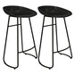 Modern Armless Backrest Counter Stool Iron Cashier Bar Stool with Acrylic Seat and Pedal Black 2 Piece Set Clearhalo 'Bar Furniture' 'Bar Stools' 'bar_stools' 'furn' 'furn_bar_stools' 'Furniture' 'furniture_bar_stools' 'Kitchen & Dining Furniture' 4910786