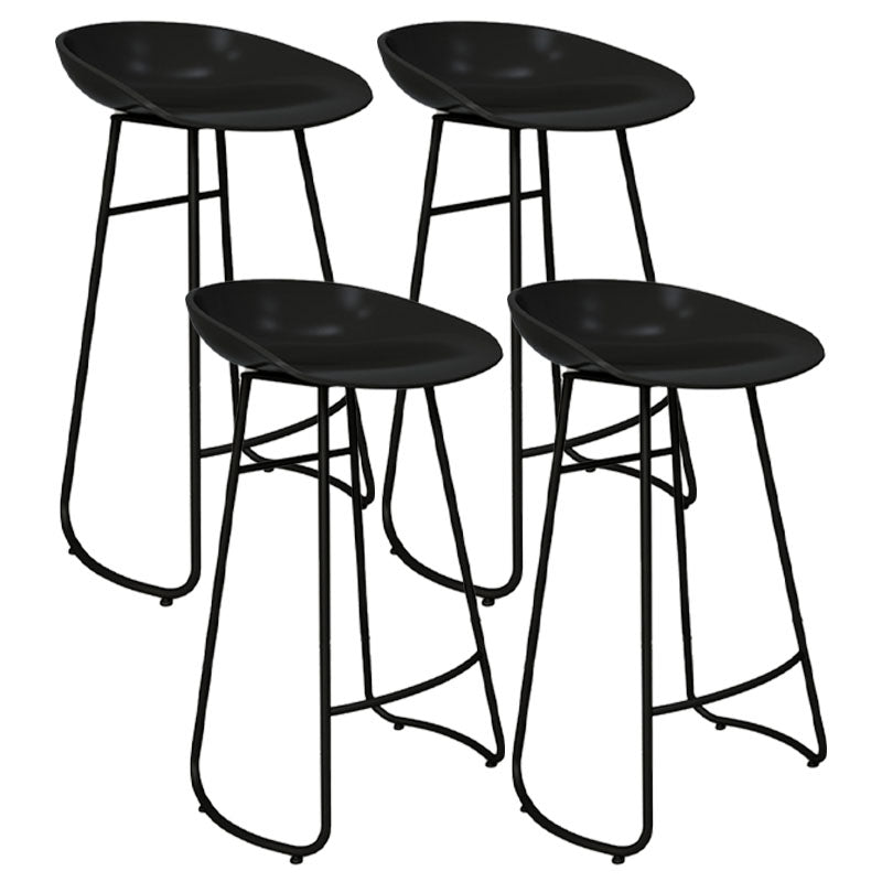 Modern Armless Backrest Counter Stool Iron Cashier Bar Stool with Acrylic Seat and Pedal Black 4 Piece Set Clearhalo 'Bar Furniture' 'Bar Stools' 'bar_stools' 'furn' 'furn_bar_stools' 'Furniture' 'furniture_bar_stools' 'Kitchen & Dining Furniture' 4910790