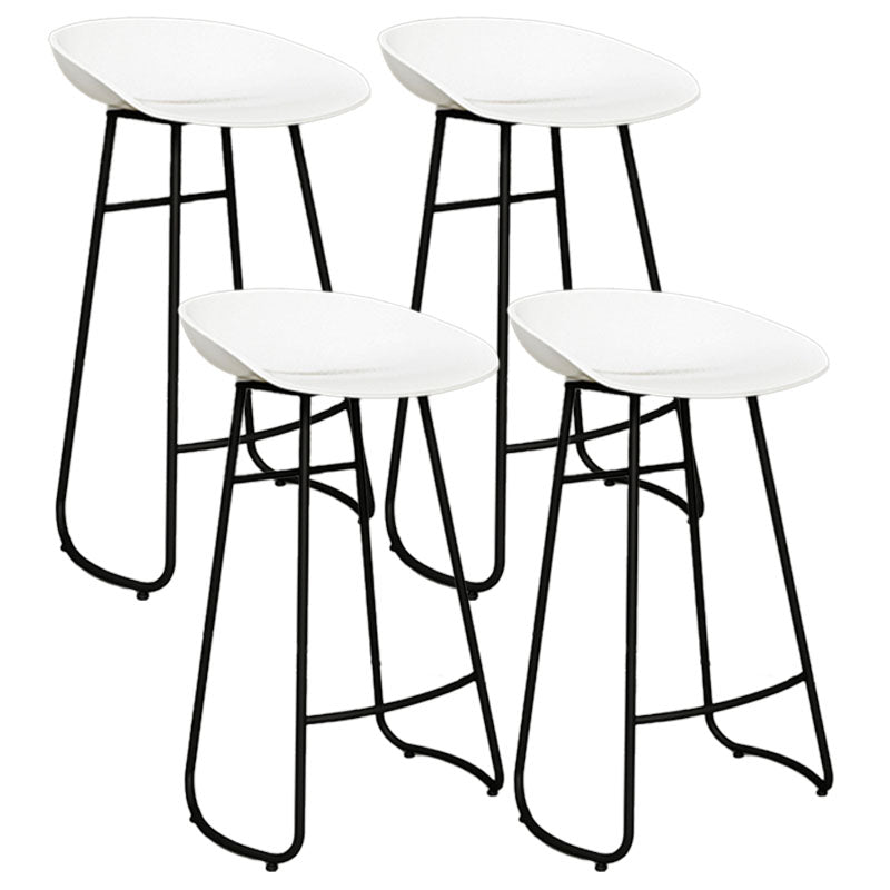 Modern Armless Backrest Counter Stool Iron Cashier Bar Stool with Acrylic Seat and Pedal White 4 Piece Set Clearhalo 'Bar Furniture' 'Bar Stools' 'bar_stools' 'furn' 'furn_bar_stools' 'Furniture' 'furniture_bar_stools' 'Kitchen & Dining Furniture' 4910792