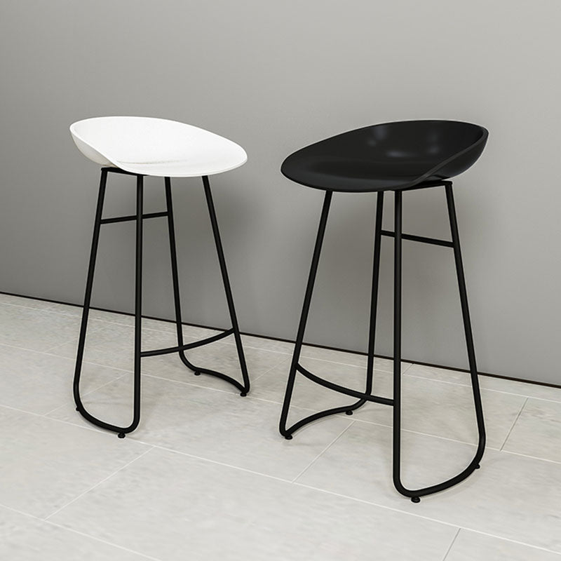 Modern Armless Backrest Counter Stool Iron Cashier Bar Stool with Acrylic Seat and Pedal Clearhalo 'Bar Furniture' 'Bar Stools' 'bar_stools' 'furn' 'furn_bar_stools' 'Furniture' 'furniture_bar_stools' 'Kitchen & Dining Furniture' 4910796