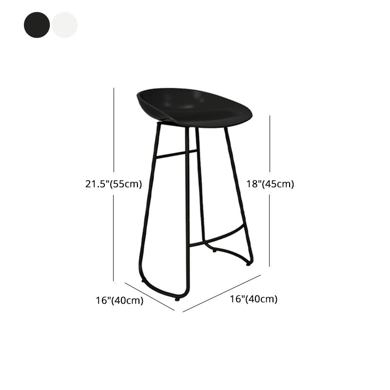 Modern Armless Backrest Counter Stool Iron Cashier Bar Stool with Acrylic Seat and Pedal Clearhalo 'Bar Furniture' 'Bar Stools' 'bar_stools' 'furn' 'furn_bar_stools' 'Furniture' 'furniture_bar_stools' 'Kitchen & Dining Furniture' 4910797