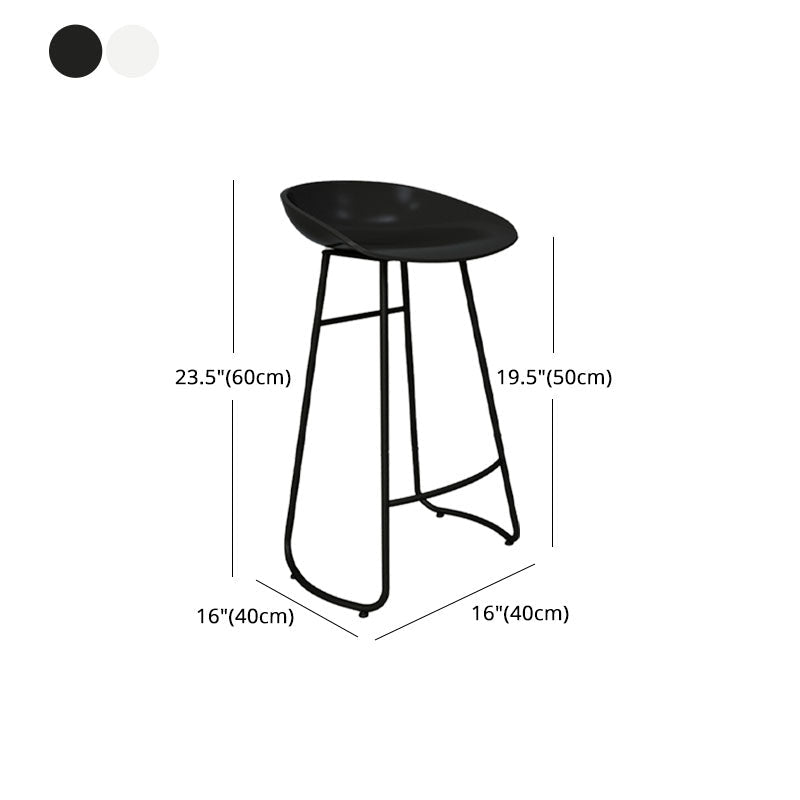 Modern Armless Backrest Counter Stool Iron Cashier Bar Stool with Acrylic Seat and Pedal Clearhalo 'Bar Furniture' 'Bar Stools' 'bar_stools' 'furn' 'furn_bar_stools' 'Furniture' 'furniture_bar_stools' 'Kitchen & Dining Furniture' 4910798