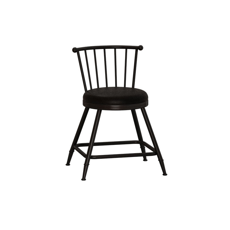 Industrial Armless Backrest Counter Stool Steel Bar Stool with Leather Cushion Black 1 Piece Short Stool(18"H) Clearhalo 'Bar Furniture' 'Bar Stools' 'bar_stools' 'furn' 'furn_bar_stools' 'Furniture' 'furniture_bar_stools' 'Kitchen & Dining Furniture' 4910845