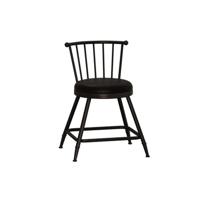 Industrial Armless Backrest Counter Stool Steel Bar Stool with Leather Cushion Black 1 Piece Short Stool(18"H) Clearhalo 'Bar Furniture' 'Bar Stools' 'bar_stools' 'furn' 'furn_bar_stools' 'Furniture' 'furniture_bar_stools' 'Kitchen & Dining Furniture' 4910845