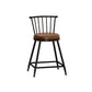 Industrial Armless Backrest Counter Stool Steel Bar Stool with Leather Cushion Brown 1 Piece Short Stool(22"H) Clearhalo 'Bar Furniture' 'Bar Stools' 'bar_stools' 'furn' 'furn_bar_stools' 'Furniture' 'furniture_bar_stools' 'Kitchen & Dining Furniture' 4910854