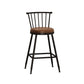 Industrial Armless Backrest Counter Stool Steel Bar Stool with Leather Cushion Brown 1 Piece Counter Stool(26"H) Clearhalo 'Bar Furniture' 'Bar Stools' 'bar_stools' 'furn' 'furn_bar_stools' 'Furniture' 'furniture_bar_stools' 'Kitchen & Dining Furniture' 4910863