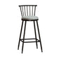 Industrial Armless Backrest Counter Stool Steel Bar Stool with Leather Cushion Gray 1 Piece Bar Stool(30"H) Clearhalo 'Bar Furniture' 'Bar Stools' 'bar_stools' 'furn' 'furn_bar_stools' 'Furniture' 'furniture_bar_stools' 'Kitchen & Dining Furniture' 4910869