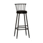 Industrial Armless Backrest Counter Stool Steel Bar Stool with Leather Cushion Black 1 Piece Bar Stool(33"H) Clearhalo 'Bar Furniture' 'Bar Stools' 'bar_stools' 'furn' 'furn_bar_stools' 'Furniture' 'furniture_bar_stools' 'Kitchen & Dining Furniture' 4910870