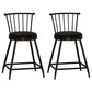 Industrial Armless Backrest Counter Stool Steel Bar Stool with Leather Cushion Black 2 Piece Set Short Stool(22"H) Clearhalo 'Bar Furniture' 'Bar Stools' 'bar_stools' 'furn' 'furn_bar_stools' 'Furniture' 'furniture_bar_stools' 'Kitchen & Dining Furniture' 4910878