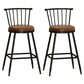 Industrial Armless Backrest Counter Stool Steel Bar Stool with Leather Cushion Brown 2 Piece Set Counter Stool(26"H) Clearhalo 'Bar Furniture' 'Bar Stools' 'bar_stools' 'furn' 'furn_bar_stools' 'Furniture' 'furniture_bar_stools' 'Kitchen & Dining Furniture' 4910883