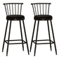 Industrial Armless Backrest Counter Stool Steel Bar Stool with Leather Cushion Black 2 Piece Set Bar Stool(30"H) Clearhalo 'Bar Furniture' 'Bar Stools' 'bar_stools' 'furn' 'furn_bar_stools' 'Furniture' 'furniture_bar_stools' 'Kitchen & Dining Furniture' 4910886