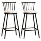 Industrial Armless Backrest Counter Stool Steel Bar Stool with Leather Cushion White 2 Piece Set Bar Stool(30"H) Clearhalo 'Bar Furniture' 'Bar Stools' 'bar_stools' 'furn' 'furn_bar_stools' 'Furniture' 'furniture_bar_stools' 'Kitchen & Dining Furniture' 4910888