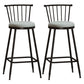 Industrial Armless Backrest Counter Stool Steel Bar Stool with Leather Cushion Gray 2 Piece Set Bar Stool(30"H) Clearhalo 'Bar Furniture' 'Bar Stools' 'bar_stools' 'furn' 'furn_bar_stools' 'Furniture' 'furniture_bar_stools' 'Kitchen & Dining Furniture' 4910889