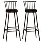 Industrial Armless Backrest Counter Stool Steel Bar Stool with Leather Cushion Black 2 Piece Set Bar Stool(33"H) Clearhalo 'Bar Furniture' 'Bar Stools' 'bar_stools' 'furn' 'furn_bar_stools' 'Furniture' 'furniture_bar_stools' 'Kitchen & Dining Furniture' 4910890
