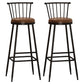 Industrial Armless Backrest Counter Stool Steel Bar Stool with Leather Cushion Brown 2 Piece Set Bar Stool(33"H) Clearhalo 'Bar Furniture' 'Bar Stools' 'bar_stools' 'furn' 'furn_bar_stools' 'Furniture' 'furniture_bar_stools' 'Kitchen & Dining Furniture' 4910891