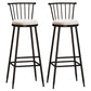 Industrial Armless Backrest Counter Stool Steel Bar Stool with Leather Cushion White 2 Piece Set Bar Stool(33"H) Clearhalo 'Bar Furniture' 'Bar Stools' 'bar_stools' 'furn' 'furn_bar_stools' 'Furniture' 'furniture_bar_stools' 'Kitchen & Dining Furniture' 4910892