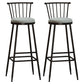 Industrial Armless Backrest Counter Stool Steel Bar Stool with Leather Cushion Gray 2 Piece Set Bar Stool(33"H) Clearhalo 'Bar Furniture' 'Bar Stools' 'bar_stools' 'furn' 'furn_bar_stools' 'Furniture' 'furniture_bar_stools' 'Kitchen & Dining Furniture' 4910893