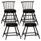 Industrial Armless Backrest Counter Stool Steel Bar Stool with Leather Cushion Black 4 Piece Set Short Stool(18"H) Clearhalo 'Bar Furniture' 'Bar Stools' 'bar_stools' 'furn' 'furn_bar_stools' 'Furniture' 'furniture_bar_stools' 'Kitchen & Dining Furniture' 4910894