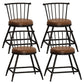 Industrial Armless Backrest Counter Stool Steel Bar Stool with Leather Cushion Brown 4 Piece Set Short Stool(18"H) Clearhalo 'Bar Furniture' 'Bar Stools' 'bar_stools' 'furn' 'furn_bar_stools' 'Furniture' 'furniture_bar_stools' 'Kitchen & Dining Furniture' 4910895