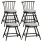 Industrial Armless Backrest Counter Stool Steel Bar Stool with Leather Cushion Gray 4 Piece Set Short Stool(18"H) Clearhalo 'Bar Furniture' 'Bar Stools' 'bar_stools' 'furn' 'furn_bar_stools' 'Furniture' 'furniture_bar_stools' 'Kitchen & Dining Furniture' 4910897