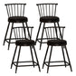 Industrial Armless Backrest Counter Stool Steel Bar Stool with Leather Cushion Black 4 Piece Set Short Stool(22"H) Clearhalo 'Bar Furniture' 'Bar Stools' 'bar_stools' 'furn' 'furn_bar_stools' 'Furniture' 'furniture_bar_stools' 'Kitchen & Dining Furniture' 4910898