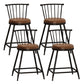 Industrial Armless Backrest Counter Stool Steel Bar Stool with Leather Cushion Brown 4 Piece Set Short Stool(22"H) Clearhalo 'Bar Furniture' 'Bar Stools' 'bar_stools' 'furn' 'furn_bar_stools' 'Furniture' 'furniture_bar_stools' 'Kitchen & Dining Furniture' 4910899