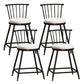 Industrial Armless Backrest Counter Stool Steel Bar Stool with Leather Cushion White 4 Piece Set Short Stool(22"H) Clearhalo 'Bar Furniture' 'Bar Stools' 'bar_stools' 'furn' 'furn_bar_stools' 'Furniture' 'furniture_bar_stools' 'Kitchen & Dining Furniture' 4910900