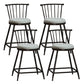 Industrial Armless Backrest Counter Stool Steel Bar Stool with Leather Cushion Gray 4 Piece Set Short Stool(22"H) Clearhalo 'Bar Furniture' 'Bar Stools' 'bar_stools' 'furn' 'furn_bar_stools' 'Furniture' 'furniture_bar_stools' 'Kitchen & Dining Furniture' 4910901