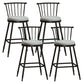 Industrial Armless Backrest Counter Stool Steel Bar Stool with Leather Cushion Gray 4 Piece Set Counter Stool(26"H) Clearhalo 'Bar Furniture' 'Bar Stools' 'bar_stools' 'furn' 'furn_bar_stools' 'Furniture' 'furniture_bar_stools' 'Kitchen & Dining Furniture' 4910905