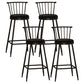 Industrial Armless Backrest Counter Stool Steel Bar Stool with Leather Cushion Black 4 Piece Set Bar Stool(30"H) Clearhalo 'Bar Furniture' 'Bar Stools' 'bar_stools' 'furn' 'furn_bar_stools' 'Furniture' 'furniture_bar_stools' 'Kitchen & Dining Furniture' 4910906