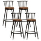 Industrial Armless Backrest Counter Stool Steel Bar Stool with Leather Cushion Brown 4 Piece Set Bar Stool(30"H) Clearhalo 'Bar Furniture' 'Bar Stools' 'bar_stools' 'furn' 'furn_bar_stools' 'Furniture' 'furniture_bar_stools' 'Kitchen & Dining Furniture' 4910907